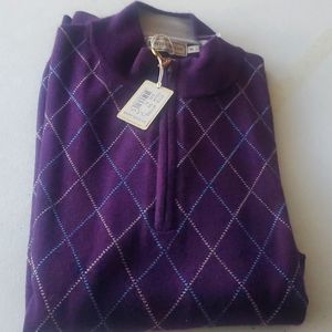 PETER MILLAR 1/4 Zipper Sweater 100% Wool for men's Sz XL $225